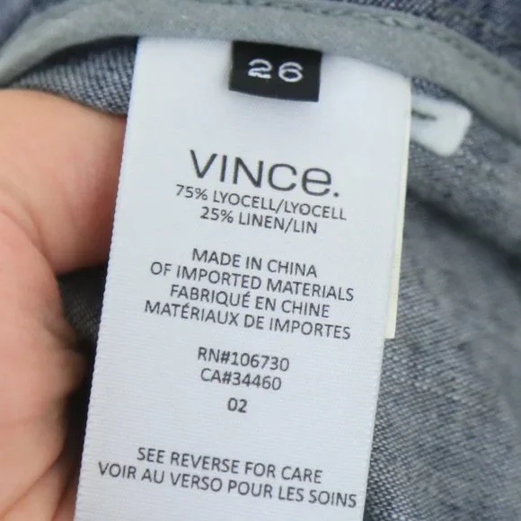 Vince Linen Lyocell Chambray Cargo Trouser Pants Size 26 - Picture 8 of 8